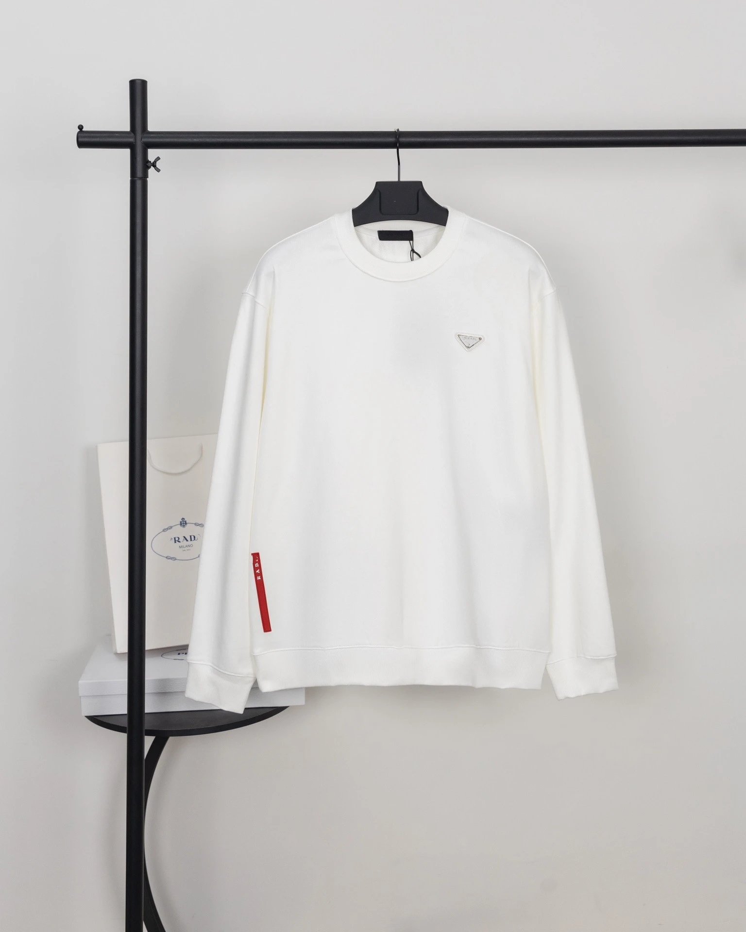 Prada Re-Nylon Logo Patch Black Hoodie - 27