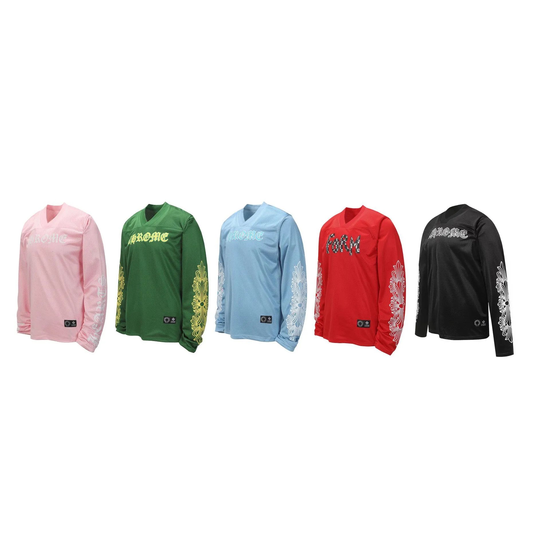 Design Long Sleeve Polo Shirt with Geometric Stripe Pattern Multicolor Tops Polo - 21