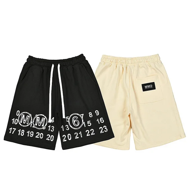 Maison Margiela Shorts Drawstring with numeric graphic print product detail image 4