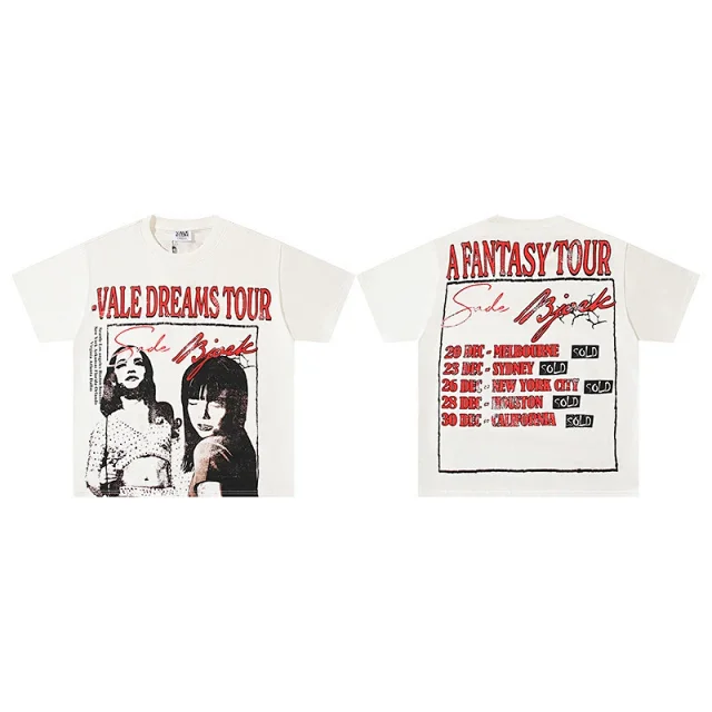 VALE T-Shirts Washed graphic print short-sleeve T-shirt product detail image 4