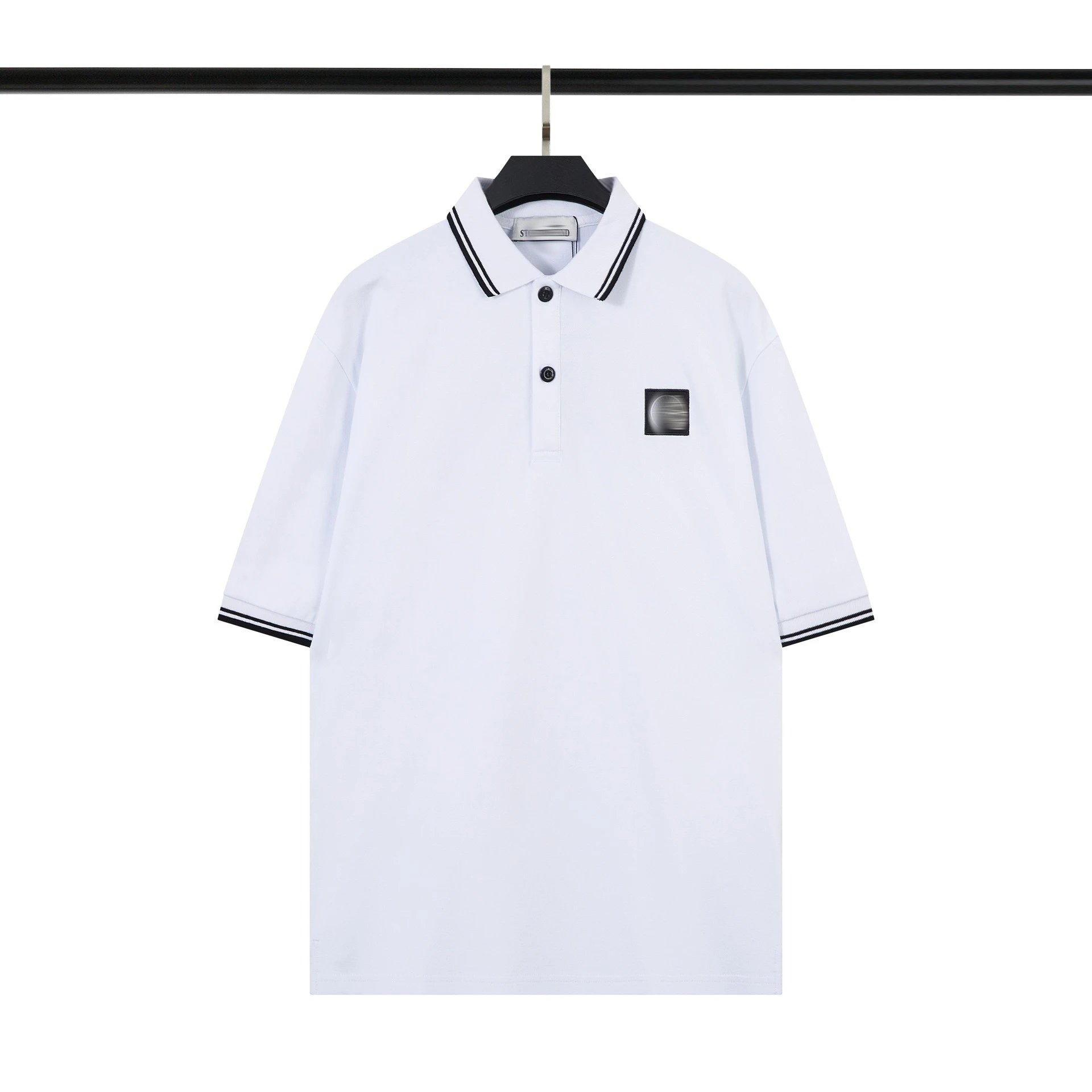 Design Polo Shirt Navy Piqué with Square Logo Patch - 3