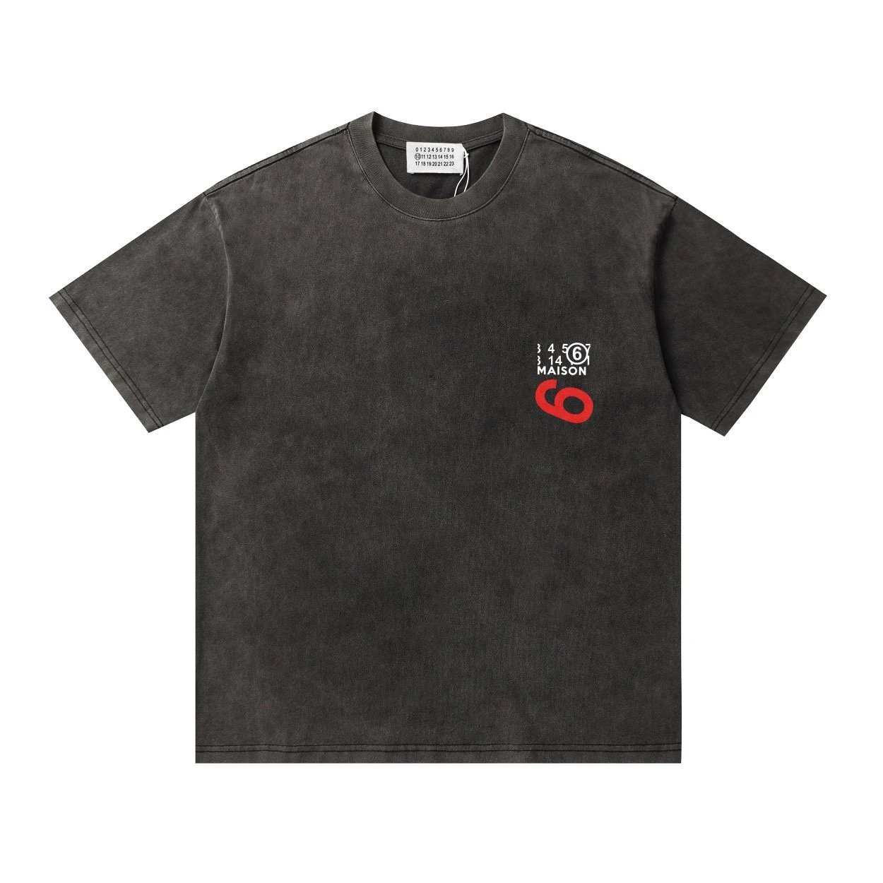 Maison Margiela Tabi Number 6 Washed Black T-Shirt - 1