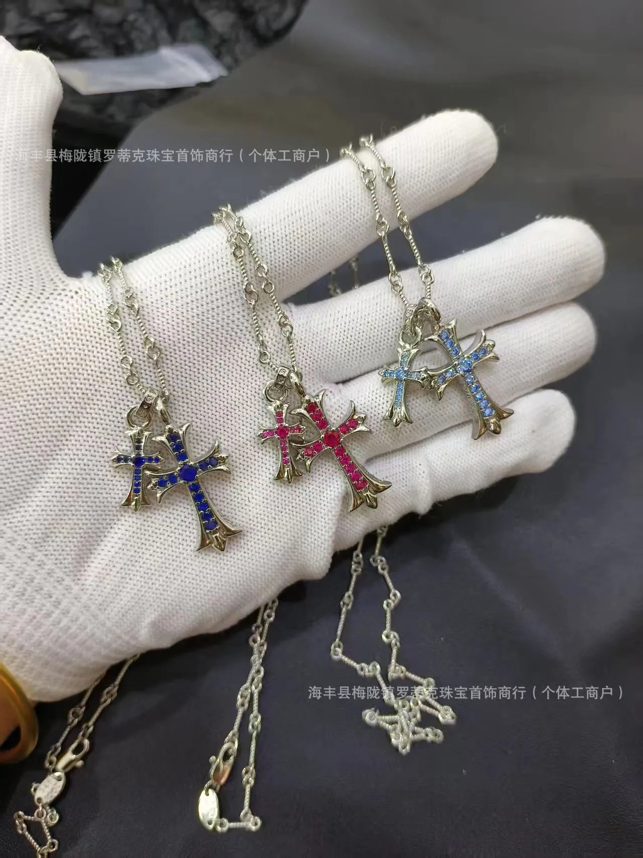 Design Gold-Tone Dog Tag Cross Pendant Necklace Jewelry - 4