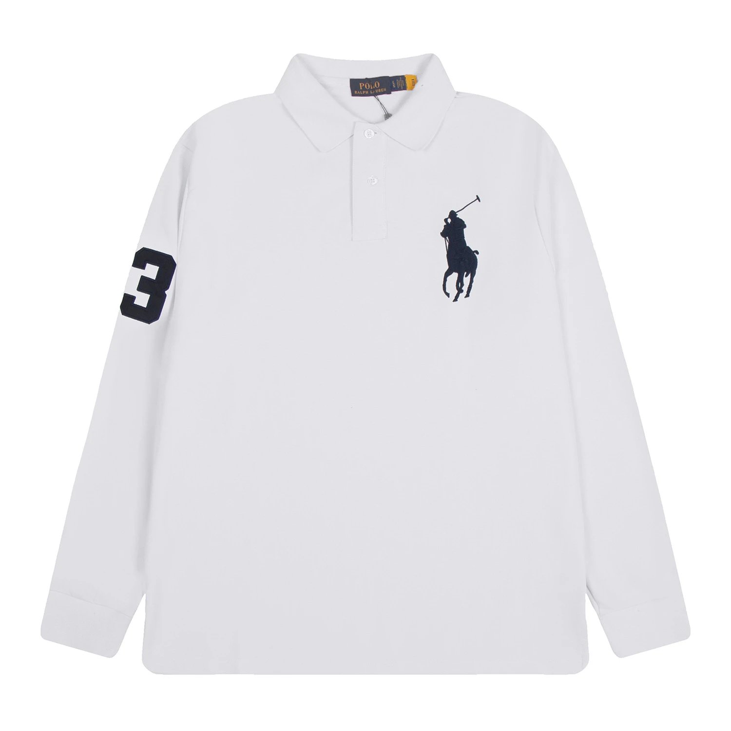 Polo Ralph Lauren Big Pony Long Sleeve Polo White Tops Polo - 10