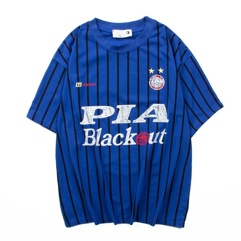 Design Tonal Striped Football Jersey Red White - 18