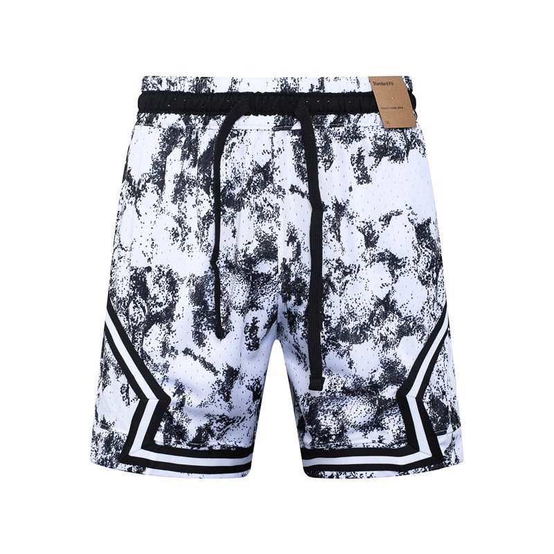 Design Sporty Mesh Shorts Navy with Red Geometric Panels - 12