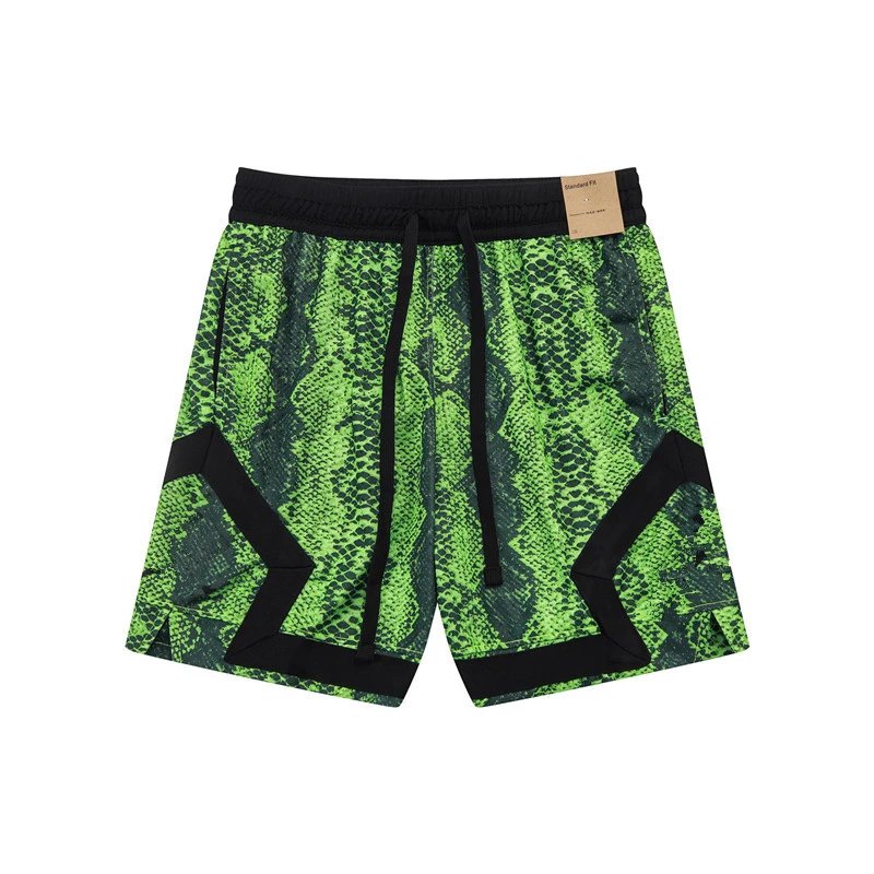 Design Sporty Mesh Shorts Navy with Red Geometric Panels - 15