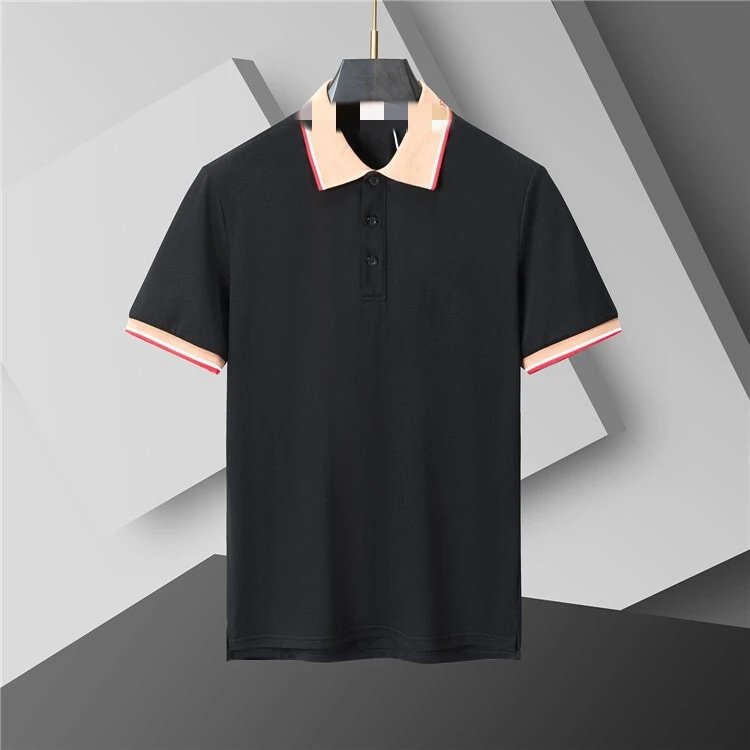 Unbranded Short-sleeve polo shirts with assorted logo and stripe designs — 434 black