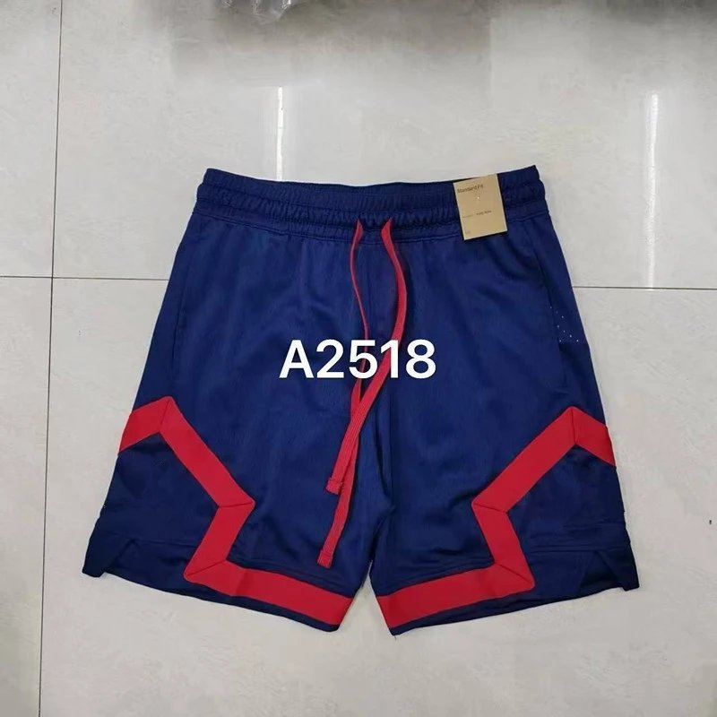 Design Sporty Mesh Shorts Navy with Red Geometric Panels - 23