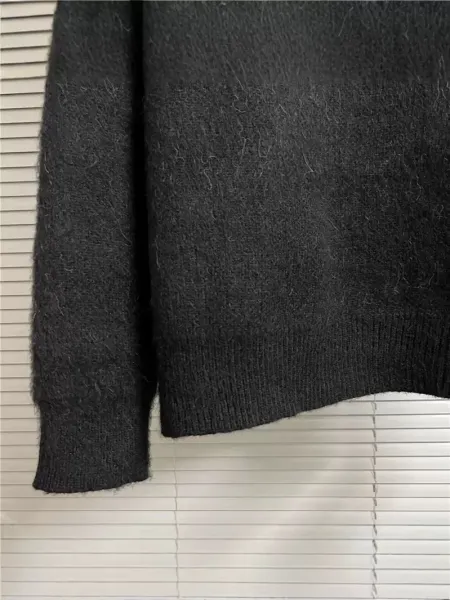 Saint Laurent Script Logo Gray Knit Sweater - 7
