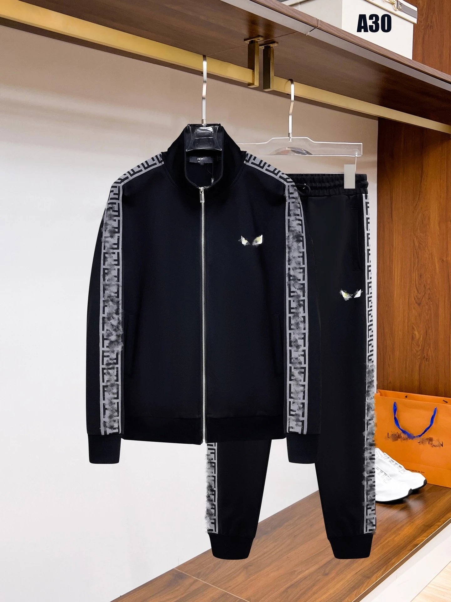 Unbranded Assorted zip-up tracksuit sets — A30 black