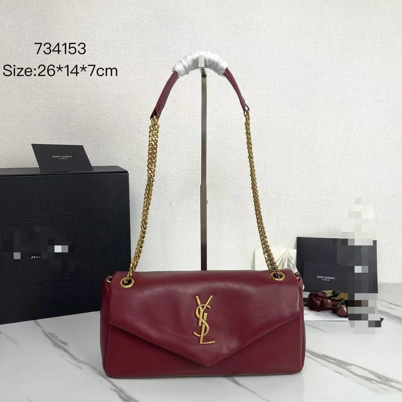 Saint Laurent Loulou Chain Bag Black Leather Shoulder Bag - 5