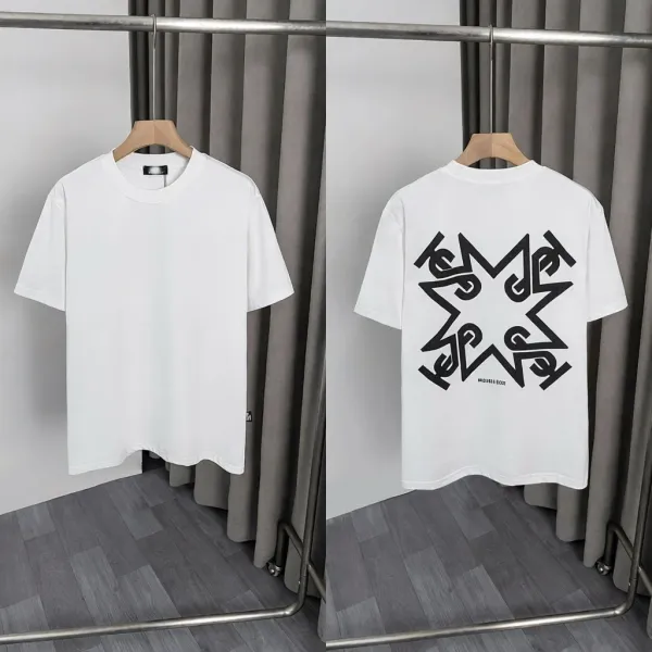 Design Abstract Graphic Print White T-Shirt - 1