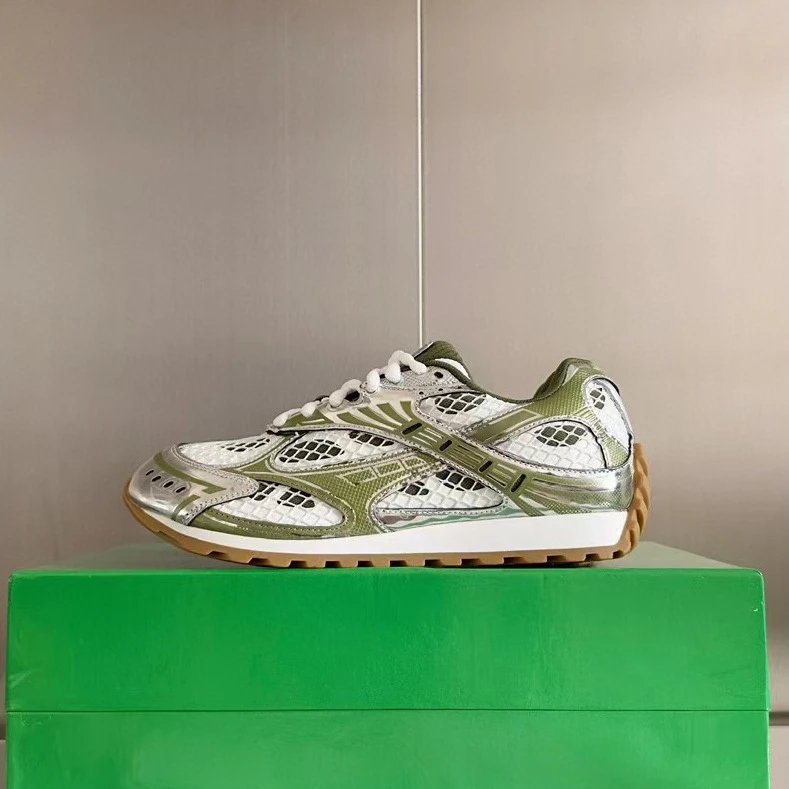 Bottega Veneta Sneakers Orbit Mesh — Dark green