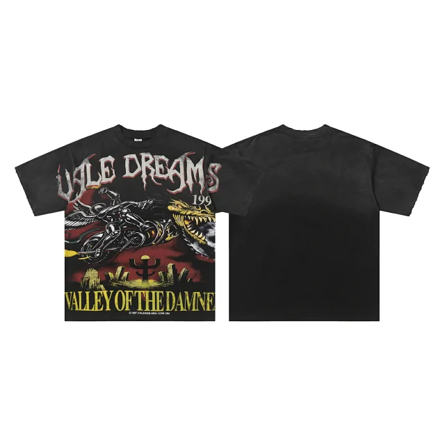 VALE T-Shirts Washed graphic print short-sleeve T-shirt product detail image 8