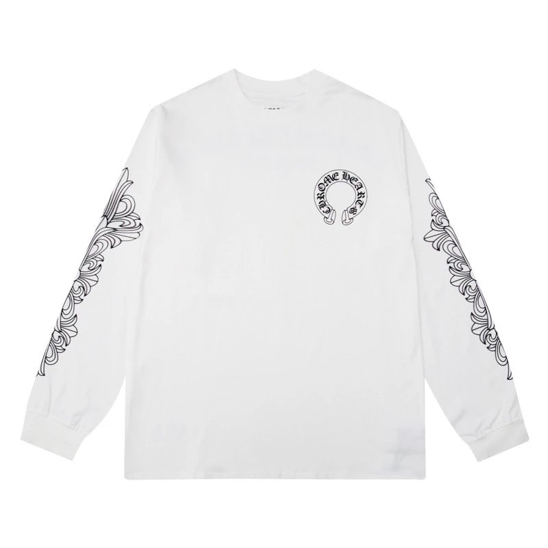 Chrome Hearts T-Shirts Graphic Long-Sleeve T-Shirt — White 5