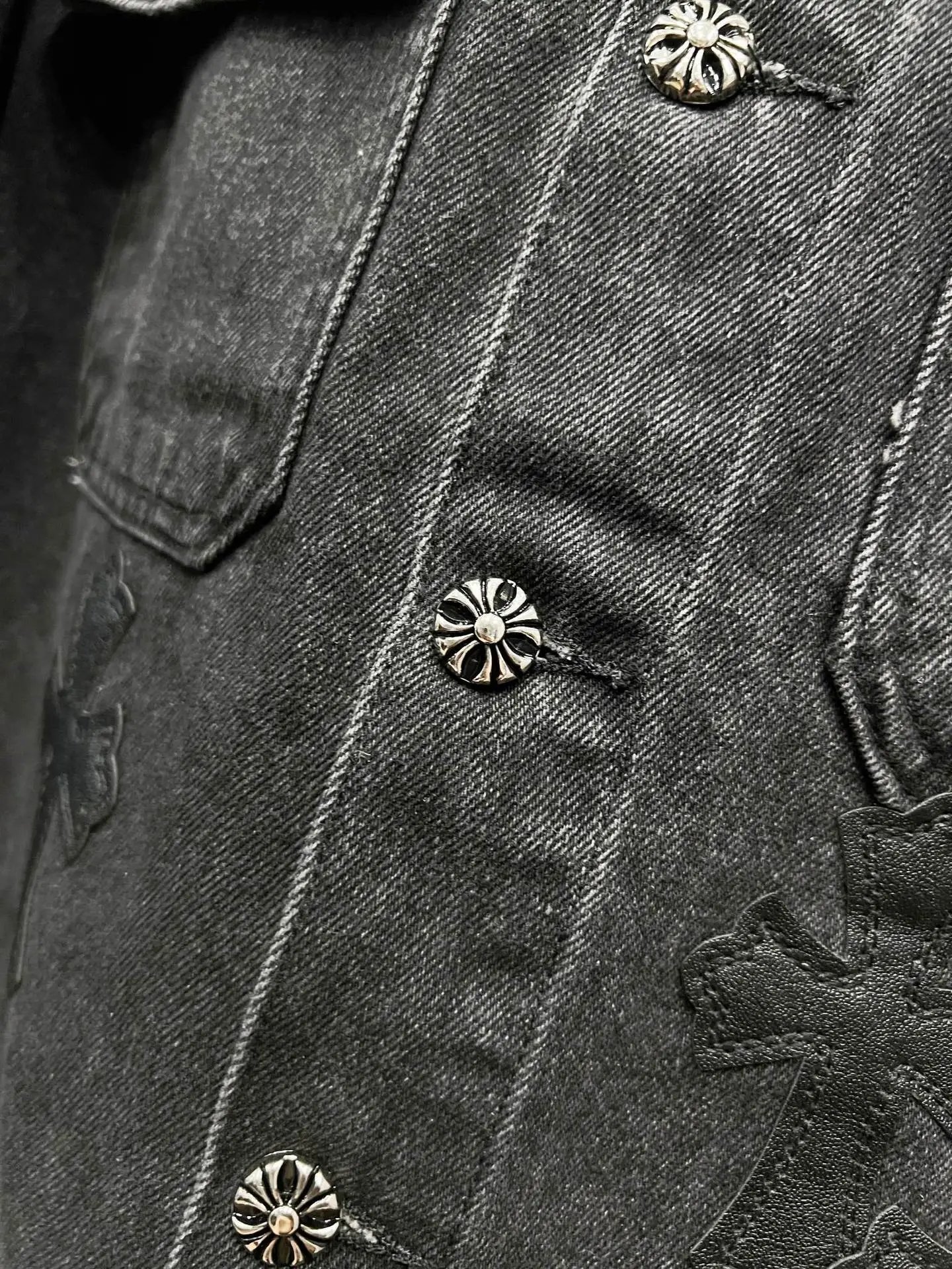 Chrome Hearts Cross-Embroidered Beige Denim Jacket - 6