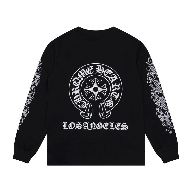 Chrome Hearts T-Shirts Graphic Long-Sleeve T-Shirt — Black 8