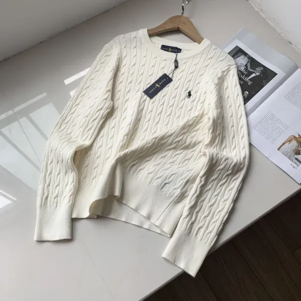 Polo Ralph Lauren Cable Knit Sweater Cream Sweater - 1