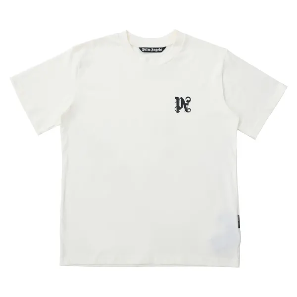 Palm Angels Monogram Logo White T-Shirt - 1