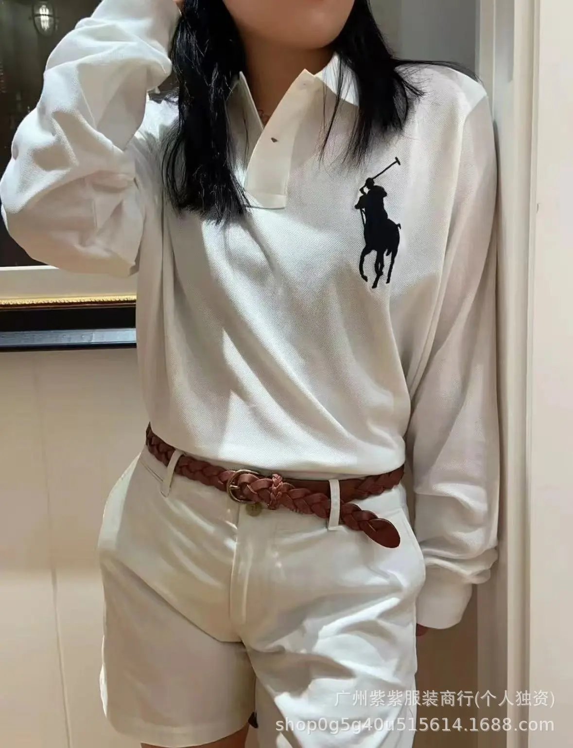 Polo Ralph Lauren Big Pony Long Sleeve Polo White Tops Polo - 29