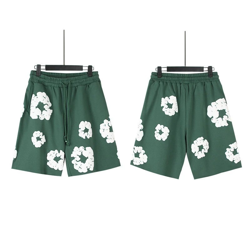 Design Floral Print Purple Drawstring Shorts - 7
