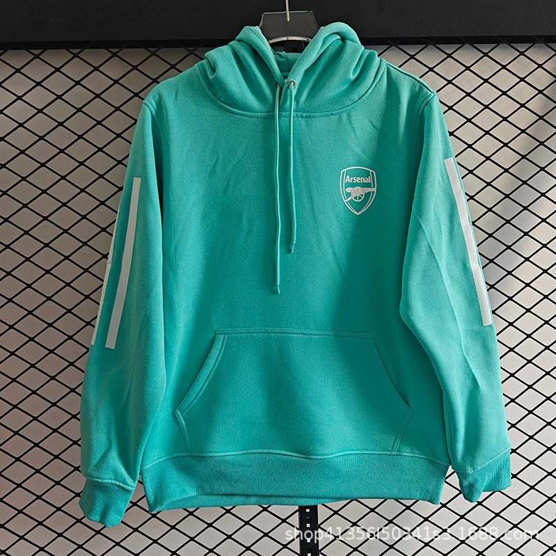 Arsenal FC Hoodie Red with White Stripes - 3