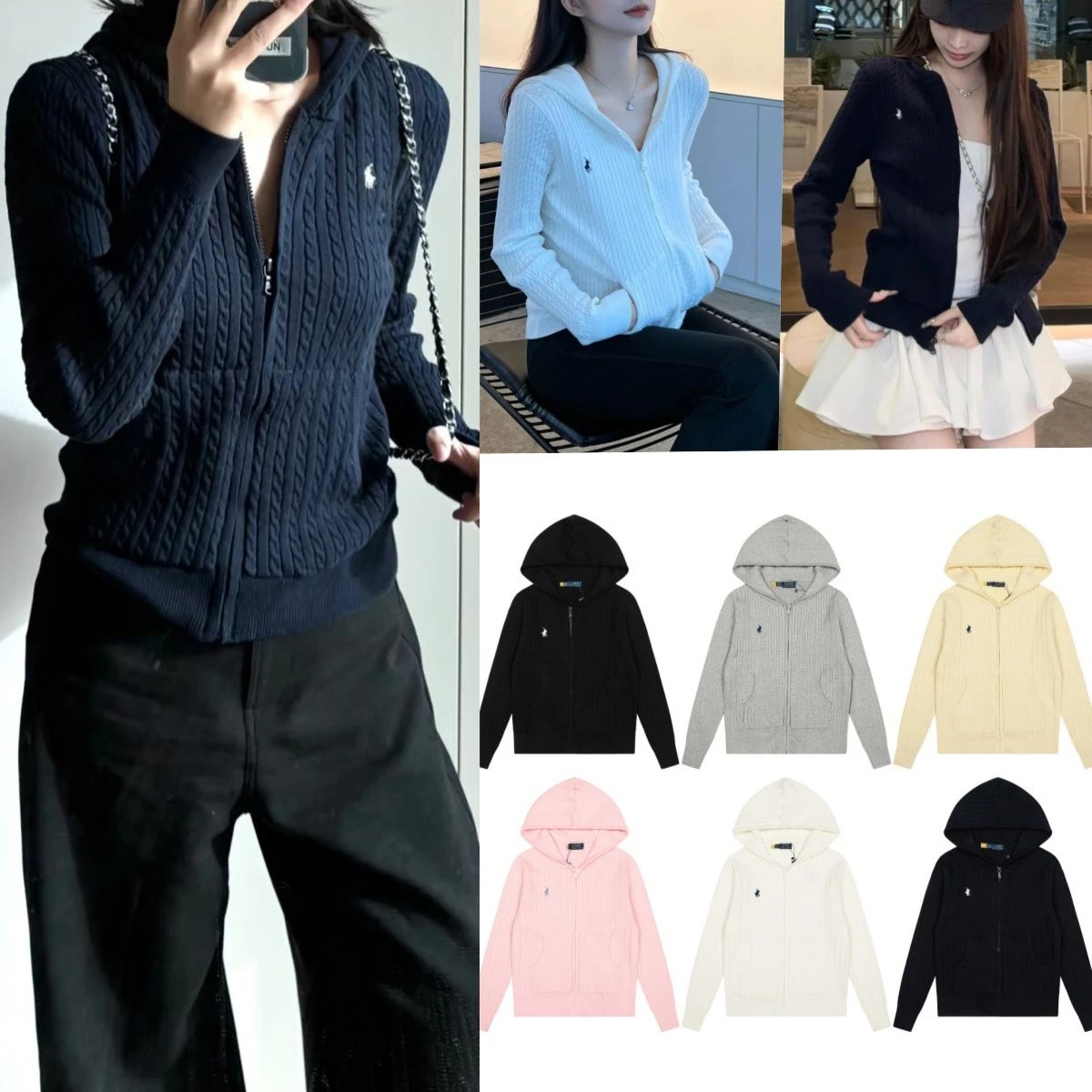 Knit Hoodie Zipper B