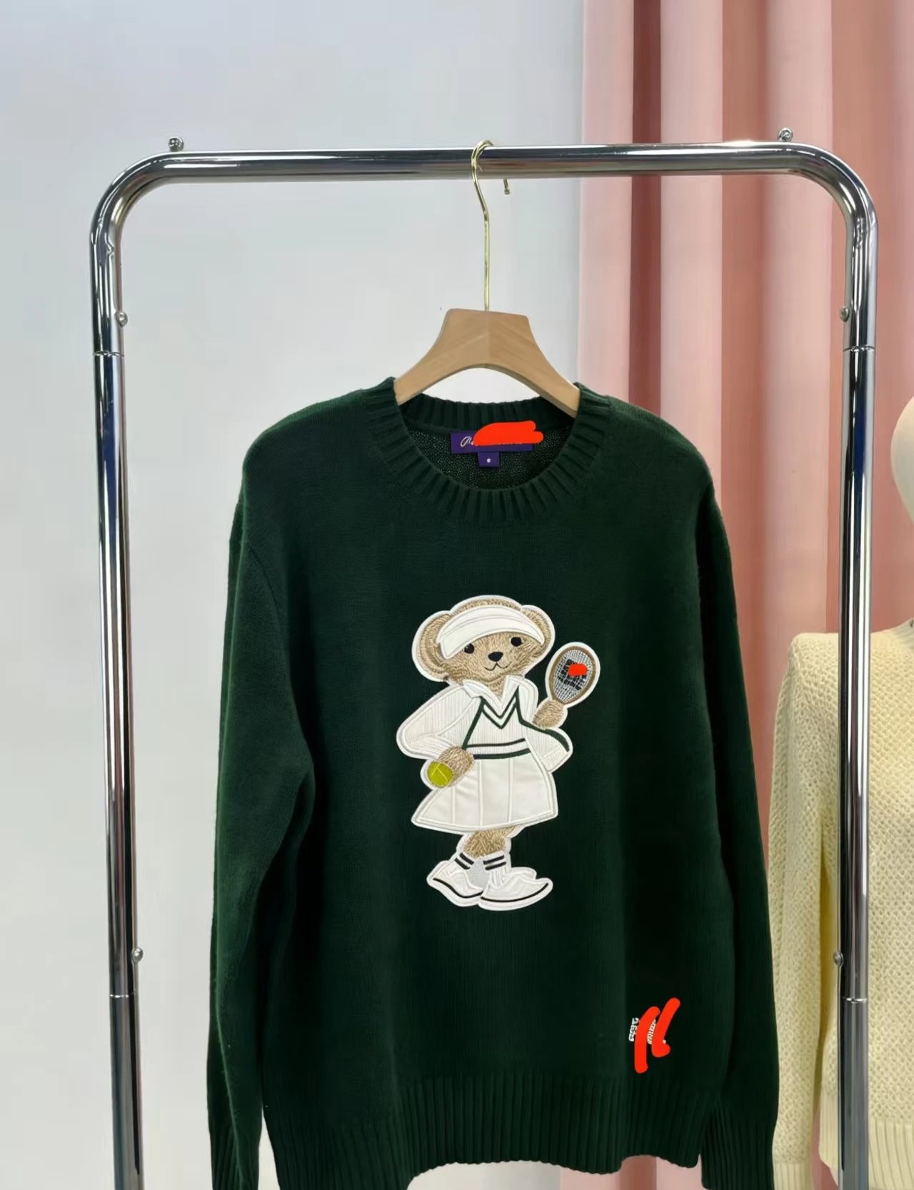 Kappa Tennis Bear Embroidered Green Sweater - 10