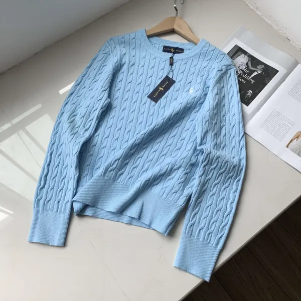 Polo Ralph Lauren Cable Knit Sweater Light Blue Sweater - 1