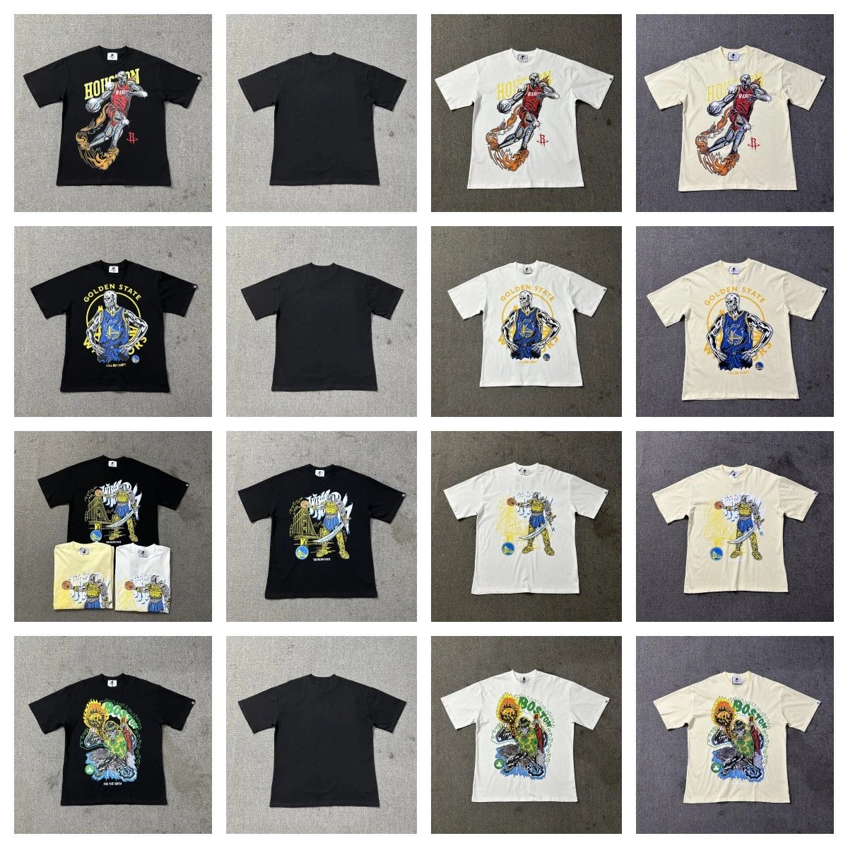 Hellstar Studios Golden State Warriors x Hellstar 2022 NBA Champs Skull Warrior Black T-Shirt T-Shirts - 5
