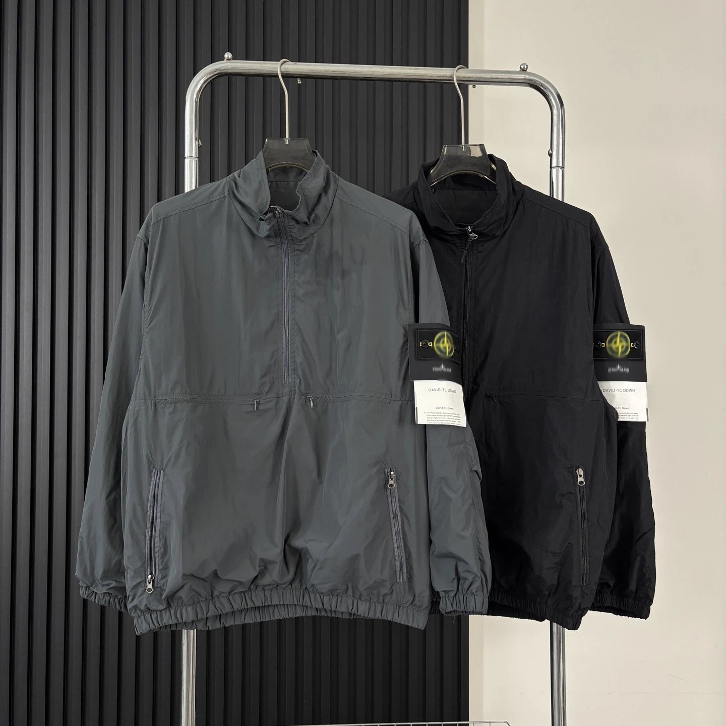 Stone Island David TC Down Black Windbreaker Jacket - 2
