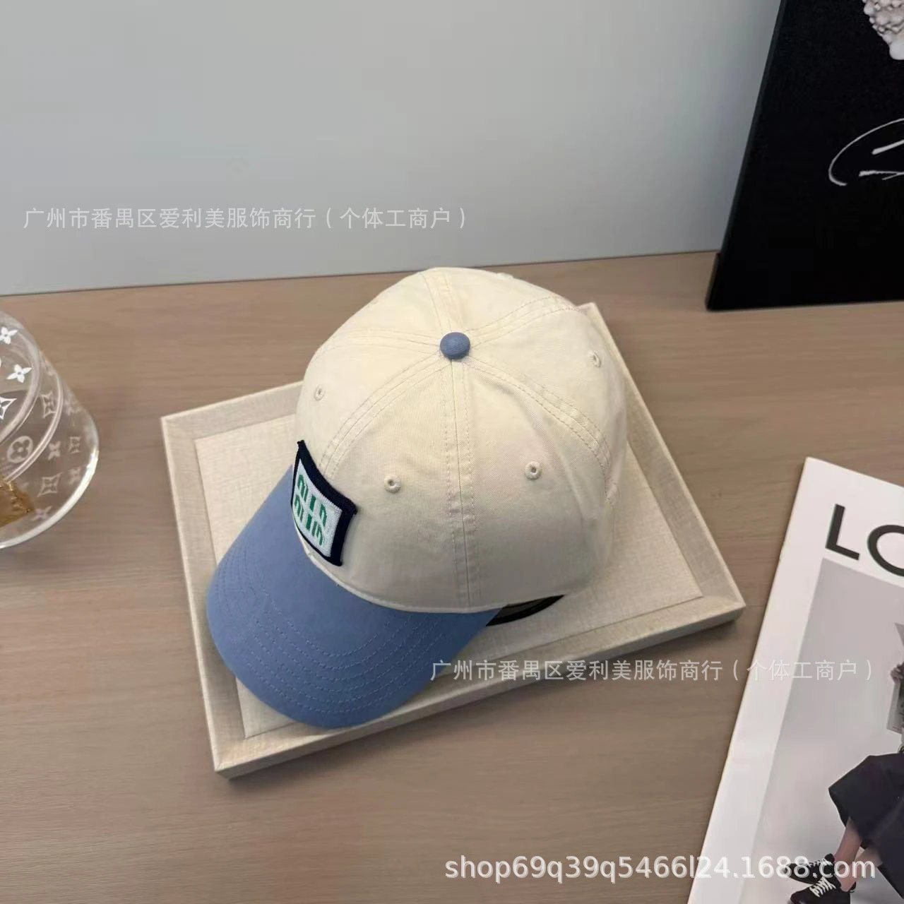 Miu Miu Logo Patch Baseball Cap Pink and Brown - 5