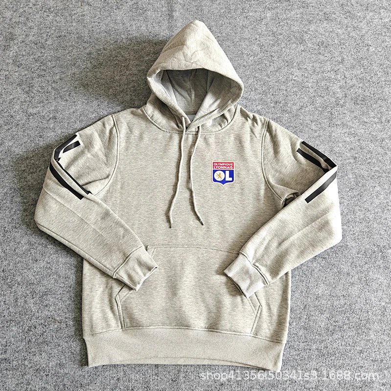 Olympique de Marseille Olympique Lyonnais Crest Hoodie White Hoodie - 3