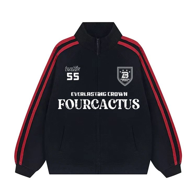 Four Cactus Everlasting Crown Track Jacket Navy Yellow Outerwear - 4