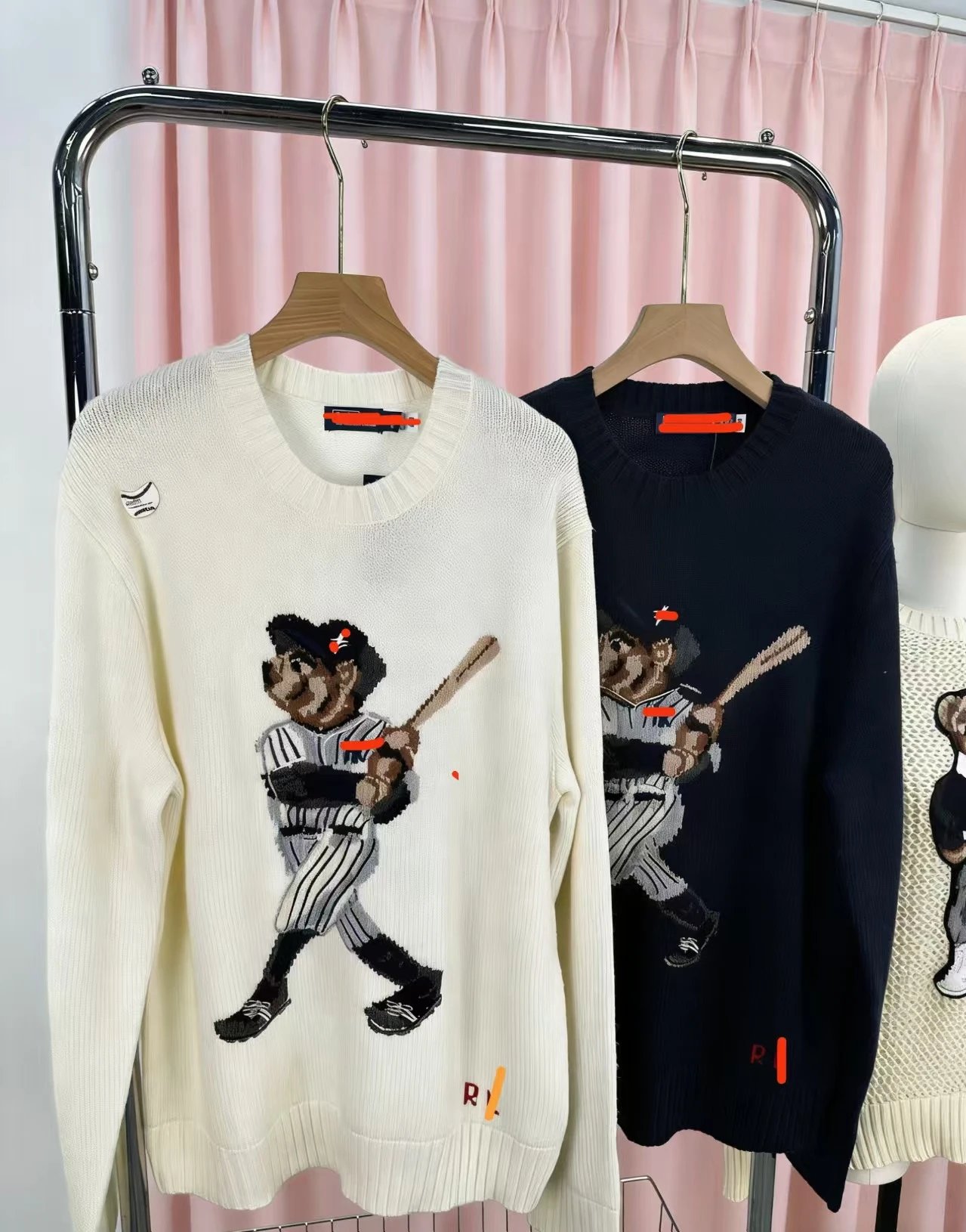 MLB x Human Made Baseball Bear Knit Sweater Navy - 4