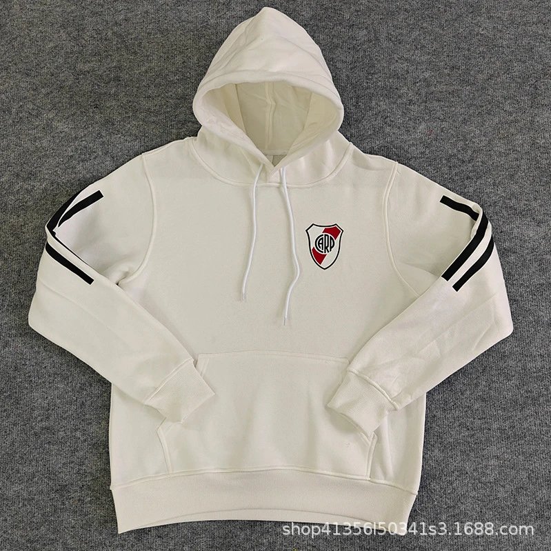 Design River Plate Yellow Hoodie with Club Crest and Stripe Sleeves Hoodie - 9