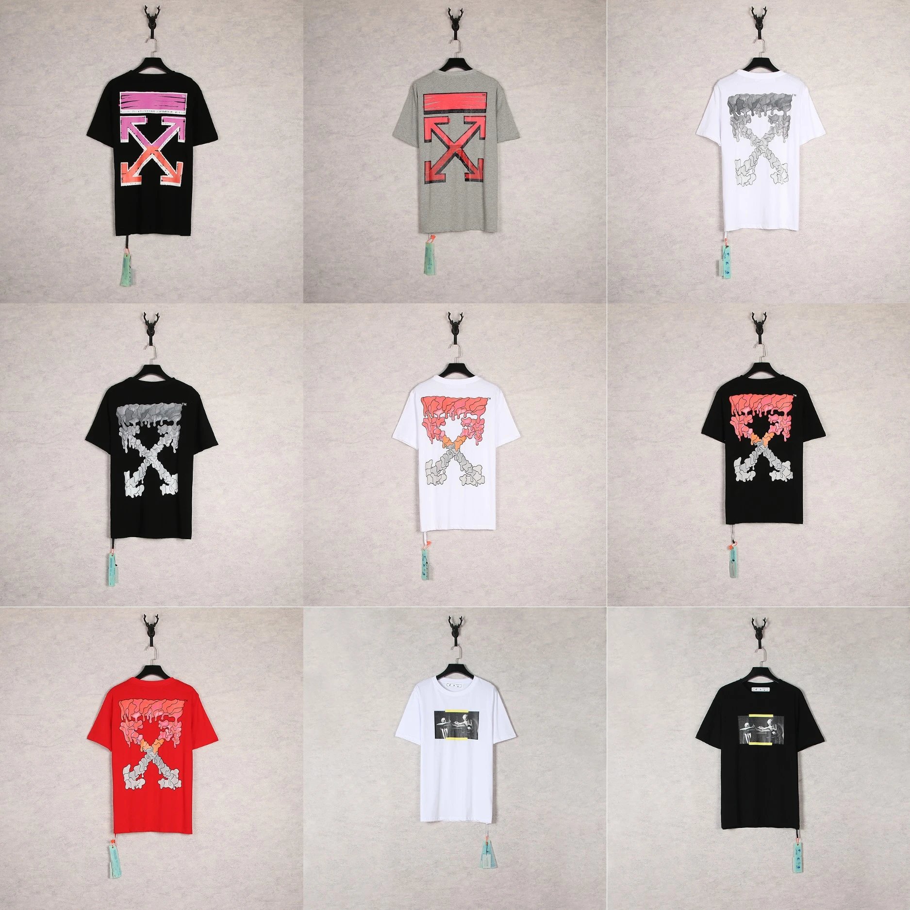 Off-White Industrial Arrow Red Print White T-Shirt - 4