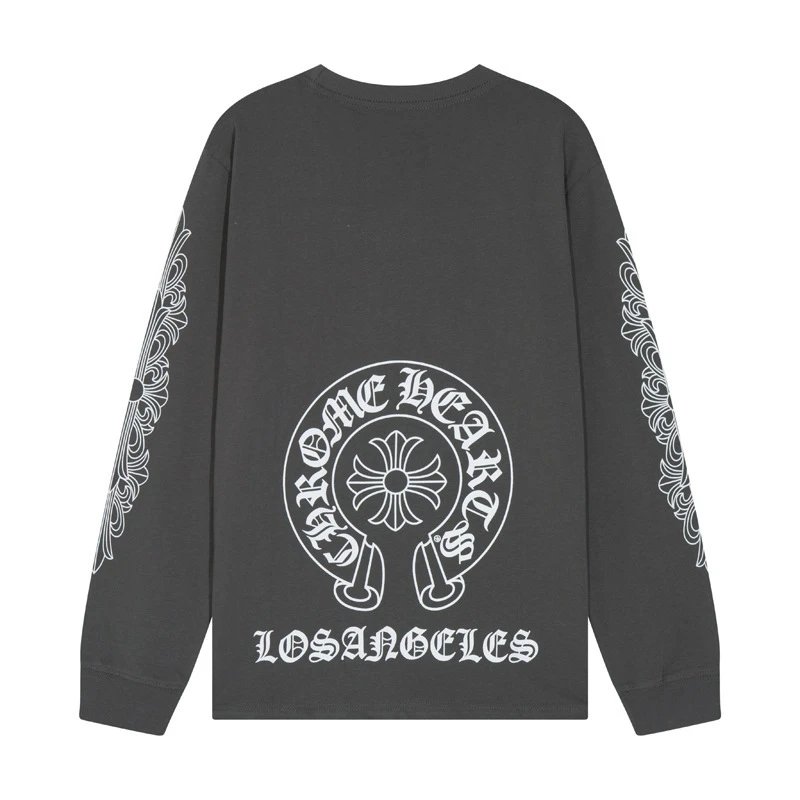 Chrome Hearts T-Shirts Graphic Long-Sleeve T-Shirt — Gray 8