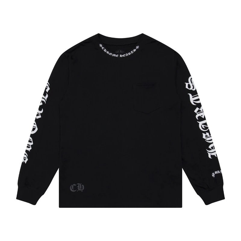 Chrome Hearts T-Shirts Graphic Long-Sleeve T-Shirt — black 011