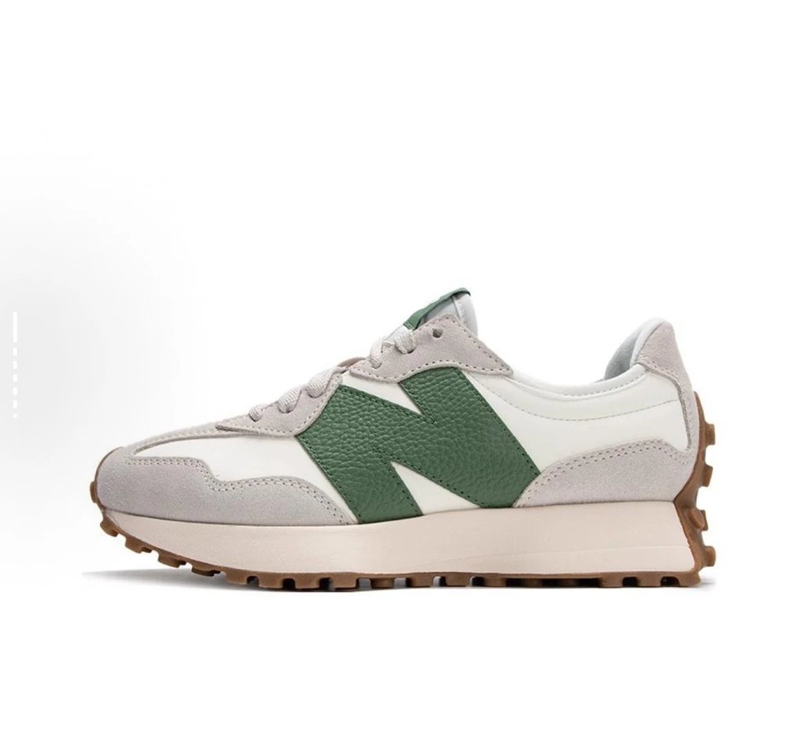 New Balance Sneakers 327 low-top with oversized N side logo and lug outsole — nb 327 Green-gray