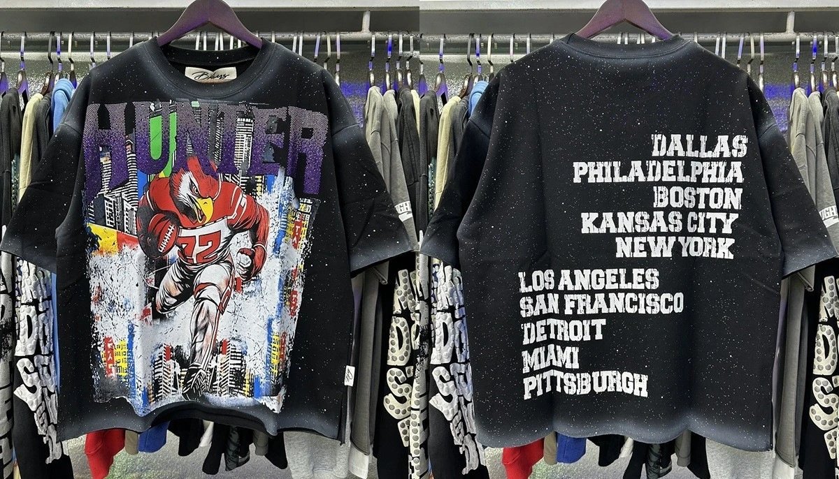 Design Bkys Punk Skull Graphic Oversized T-Shirt Black T-Shirts - 10