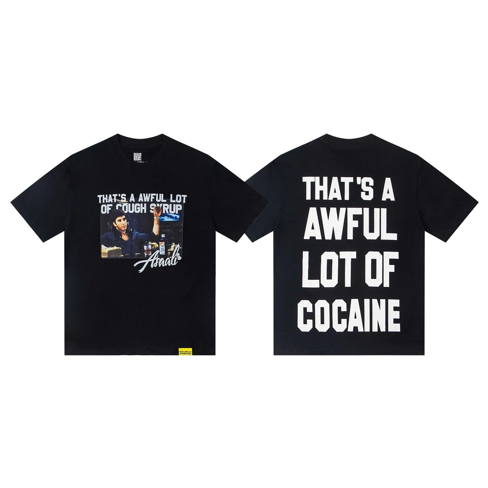That's a Awful Lot of Cough Syrup T-Shirts Short-Sleeve Graphic Print — 2203 Black