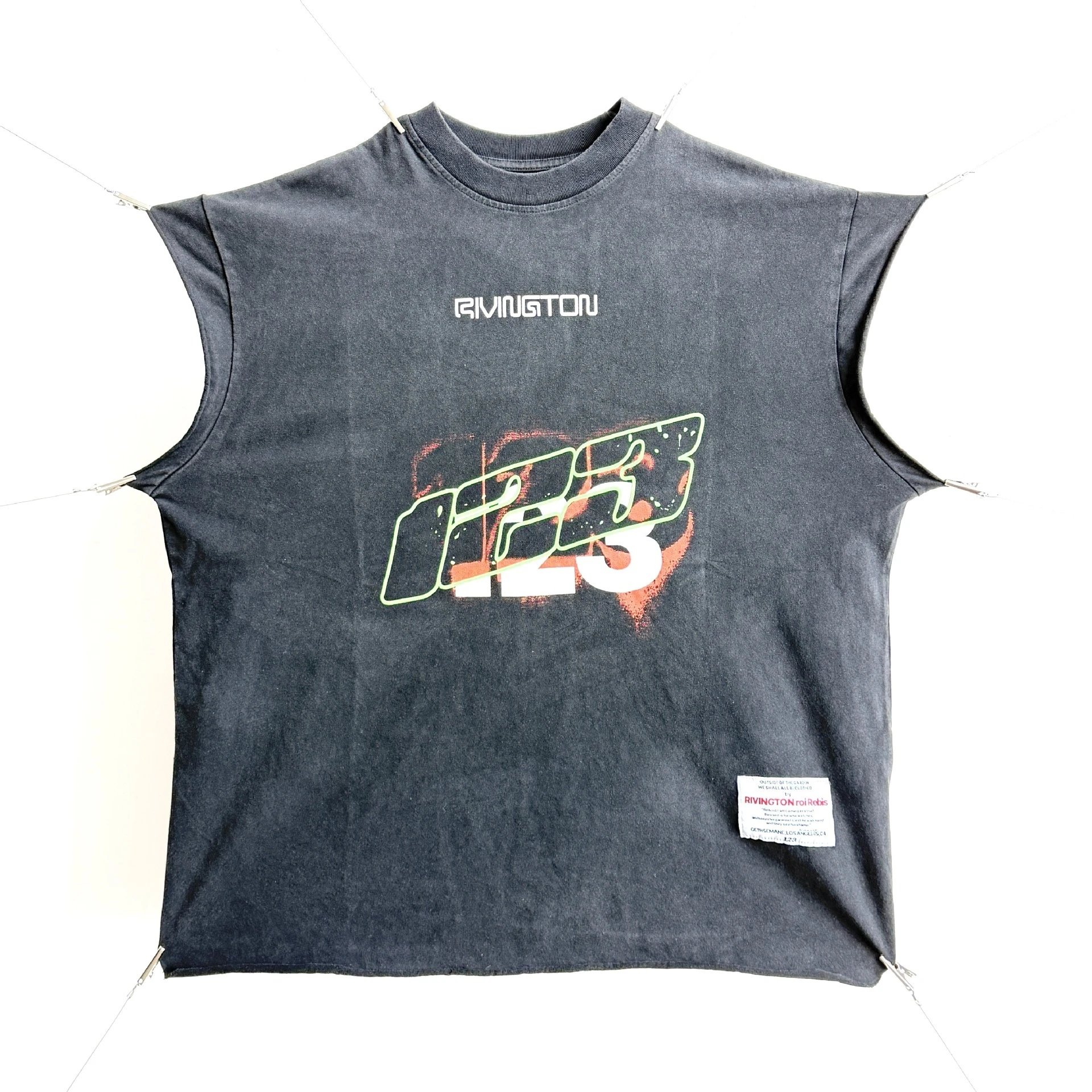 Design Sleeveless Graphic Tee Dark Gray T-Shirt - 25