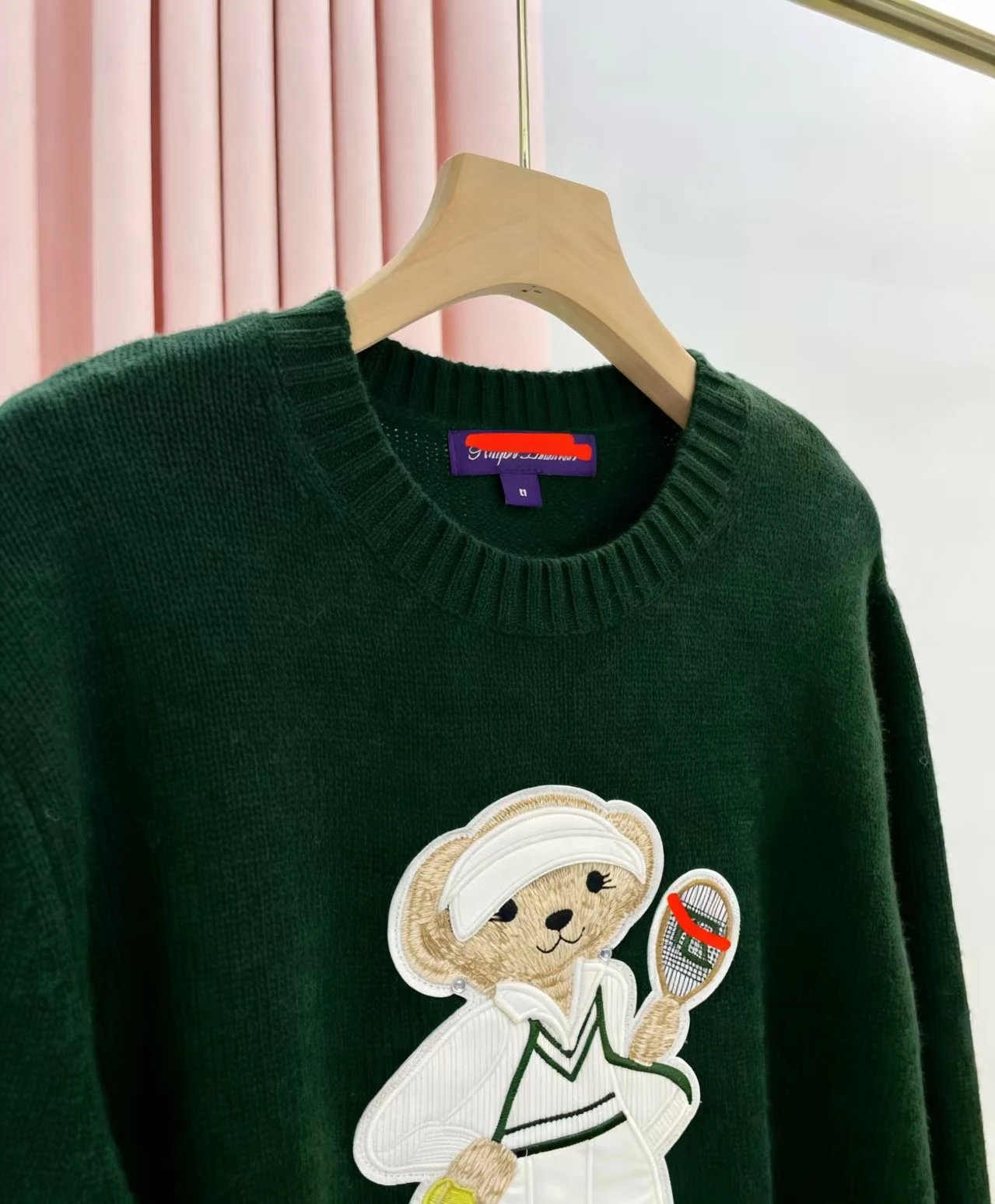 Kappa Tennis Bear Embroidered Green Sweater - 5