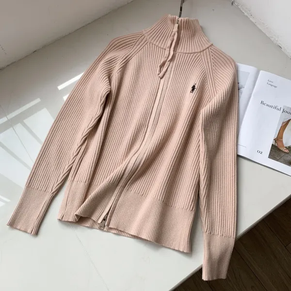 Polo Ralph Lauren Ribbed Half-Zip Turtleneck Sweater Dusty Pink - 1