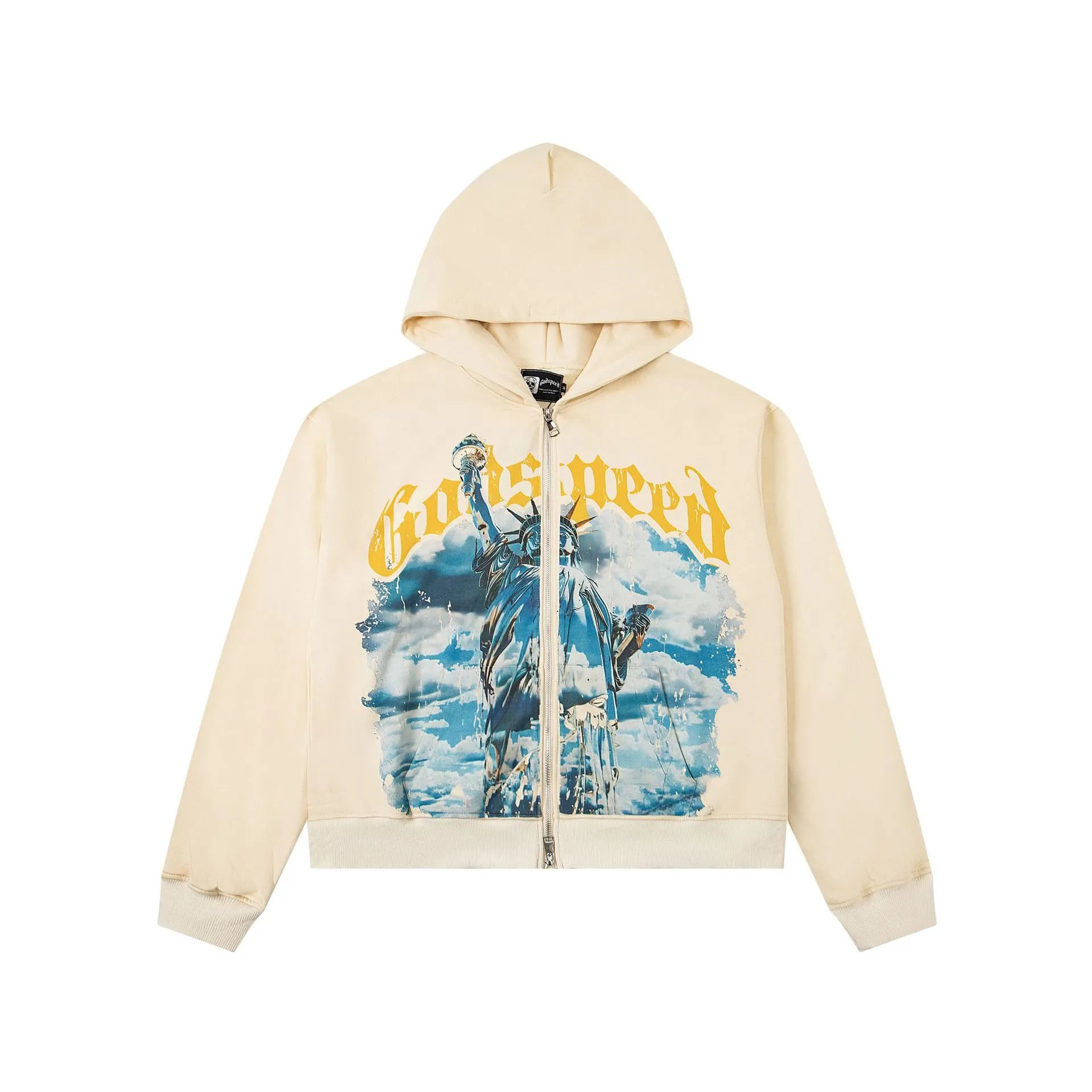 Godspeed Hoodies & Sweatshirts Graphic-print pullover hoodie — G05 Apricot Color