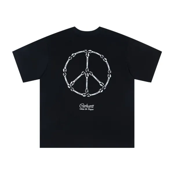 Carhartt Work In Progress Peace Sign Chain Print Black T-Shirt - 1