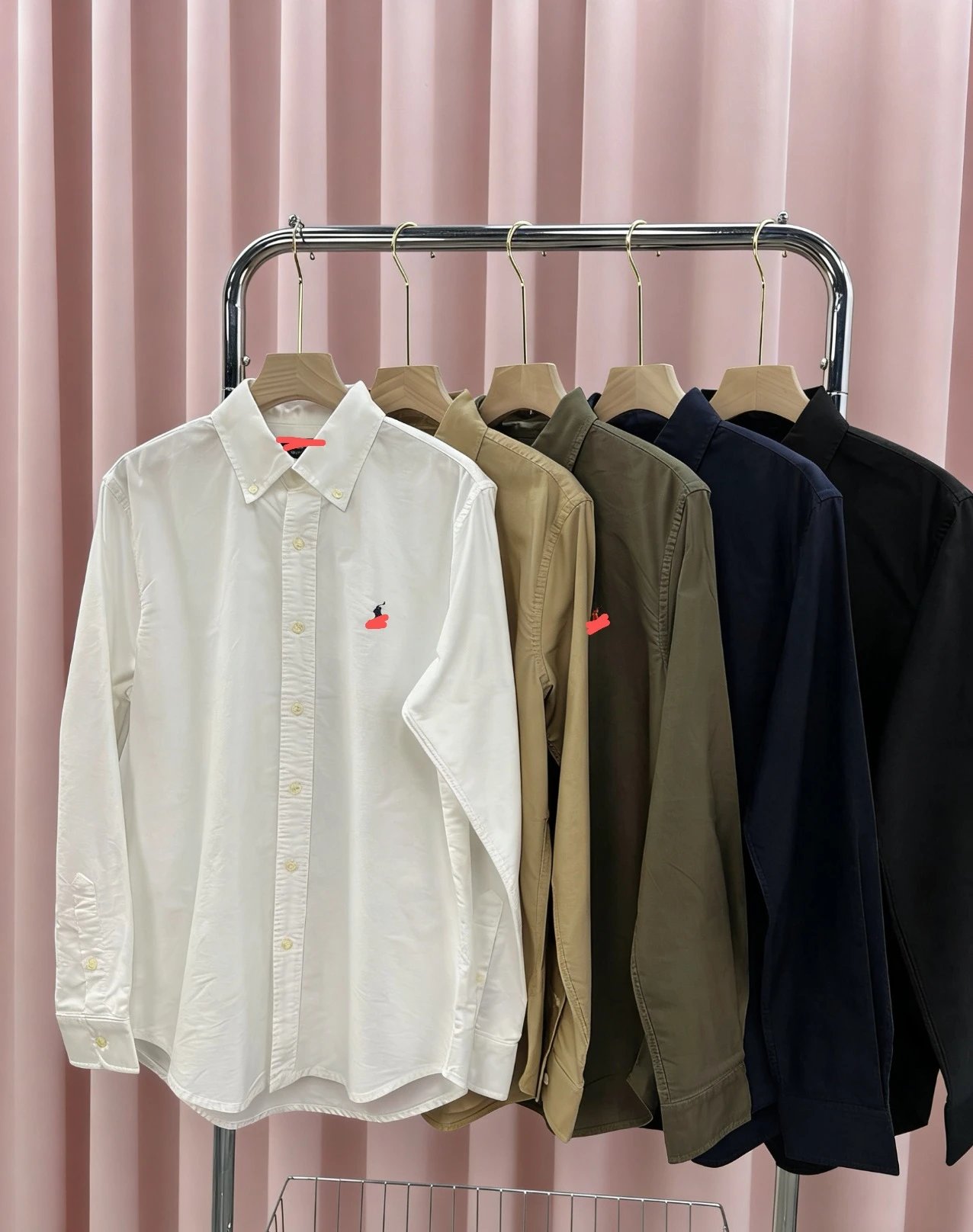 Design Pink Button-Down Shirt with Embroidered Logo - 8