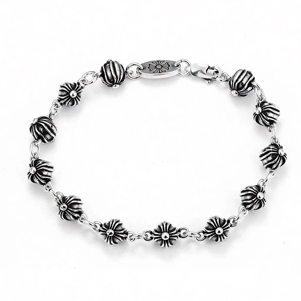 Cross flower ball bracelet